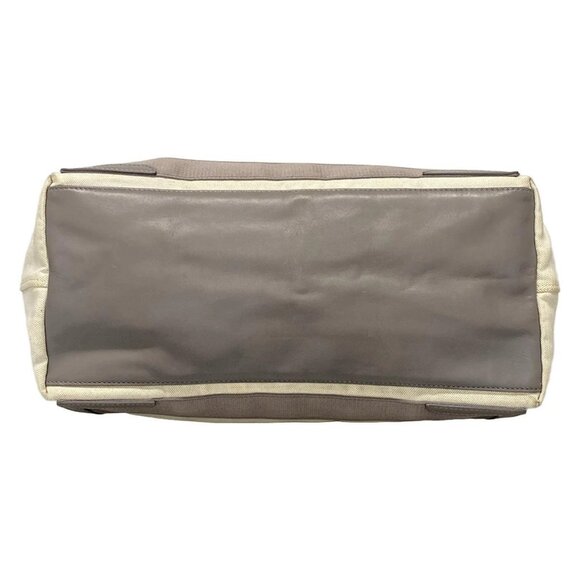 Auth BALENCIAGA Navy Cabas M 339936 White Gray Canvas Leather - Tote Bag - Picture 5 of 16